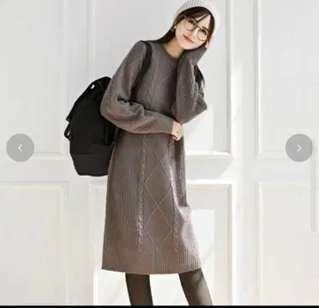 시마무라 mumu 브라운 니트 원피스 L