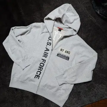 AVIREX 지퍼 후드티 그레이 미사용품