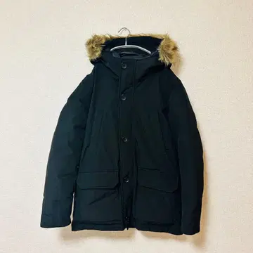 유니클로 울트라 웜 하이브리드 다운 코트 블랙