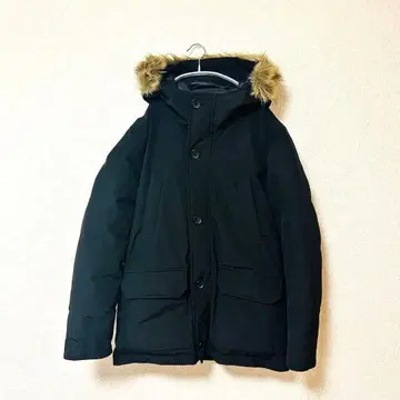 유니클로 울트라 웜 하이브리드 다운 코트 블랙