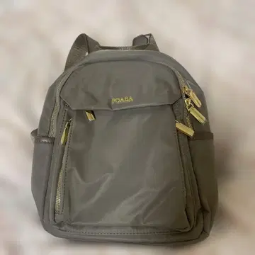 그레이 나일론 백팩 골드 지퍼