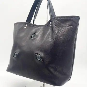 [컨디션 최상] 가죽 토트백 핸드백 아이즈 디자인 블랙