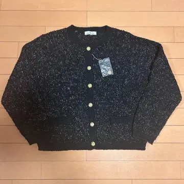 새상품급 트위드 블랙 니트 가디건