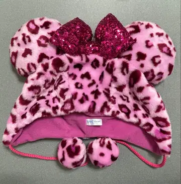 새상품 디즈니 팬캡 미니 레오파드 무늬 핑크