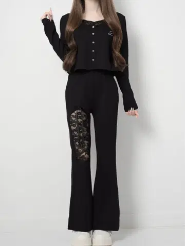 Lumignon Sugar lace ribbon set up BLK