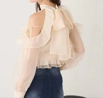 [ one after another ] 암홀 백리본 블라우스