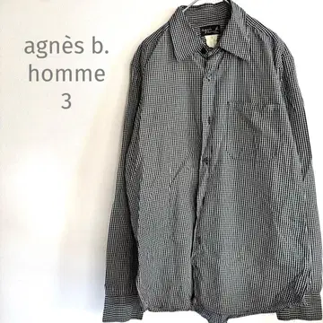 아네스베 옴 체크 긴팔 셔츠 블랙, 남성용, 스타일리시,