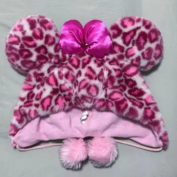새상품급 레어 디즈니 레오파드 무늬 팬캡 미니 핑크
