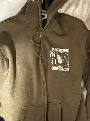 하드코어 초콜릿 후드티 토미에 이토 준지 2XL 속기모 카키