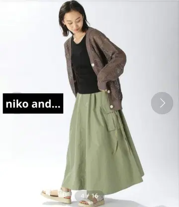 새상품급 니코앤드 드라이 터치 아가일 가디건 니트 V넥