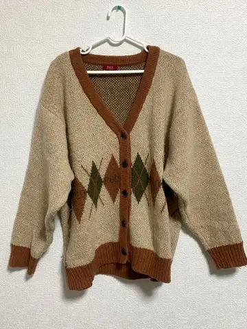 POLO 아가일 무늬 니트 가디건 헤더 Heather