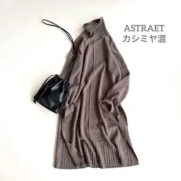 ASTRAET 스트럿 12G 슬릿 롱 터틀 니트 캐시미어