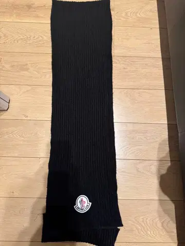 MONCLER 블랙 니트 모자 리브 머플러