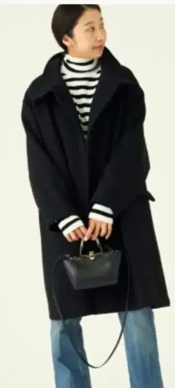 LE SAGE 블랙 울 코트