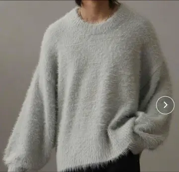 리치 샤기 패브릭 오버사이즈 숏 니트