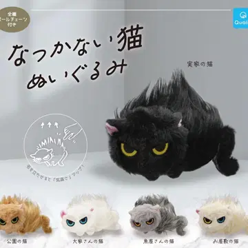 봉제 인형 전 5종 세트 길들여지지 않는 고양이 가챠