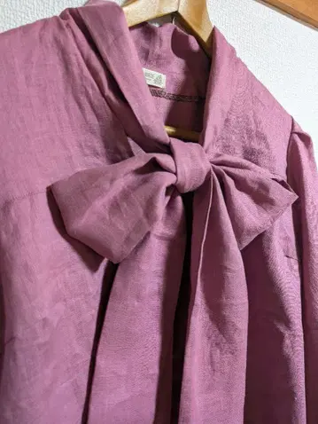 긴팔 보타이 블라우스 핸드메이드