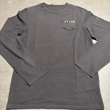 USUALS 스컬 포켓 긴팔 티셔츠 블랙