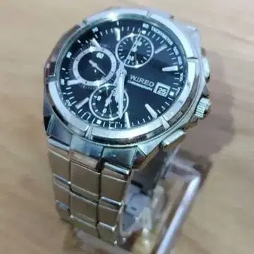 SEIKO 크로노그래프 블랙 손목시계 WIRED 와이어드