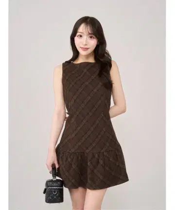 Darich 타탄 체크 슬리브리스 미니 원피스