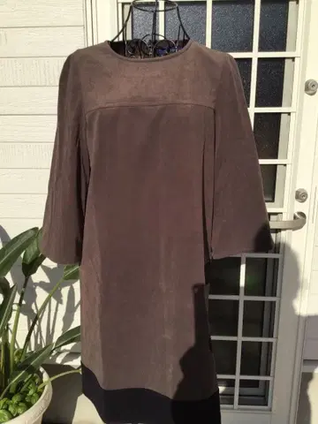 M'sGrasy 브라운 스웨이드풍 긴팔 원피스