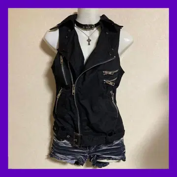 Y2K 그런지 다크코어 U.D.A 라이더스 베스트 블랙