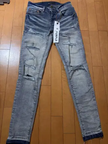 PURPLE BRAND 데미지 스키니 데님