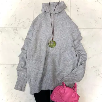 새상품급 유나이티드 애로우즈 울 캐시미어 터틀넥 니트 그레이