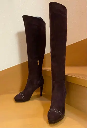 셀지오 로시 니하이 부츠 스웨이드 보르도 이탈리아제