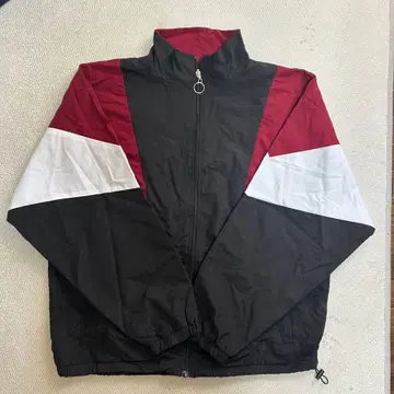 빅 실루엣 나일론 자켓 블랙/레드/화이트