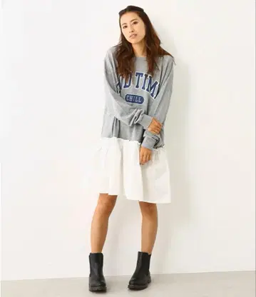 리메이크 도킹 원피스 목그레이