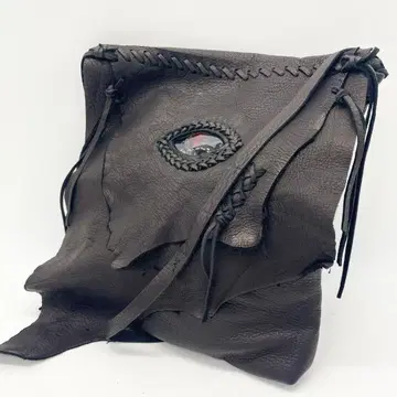 가죽 숄더백 프린지 콘초 브라운 빈티지 눈 아이즈