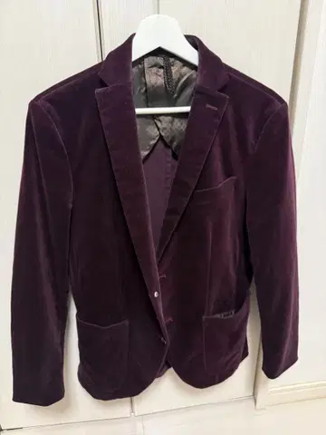 니콜 테일러드 자켓 46 사이즈 와인 레드