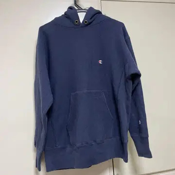 Champion 리버스 위브 맨투맨 풀오버 후드티 M 네이비
