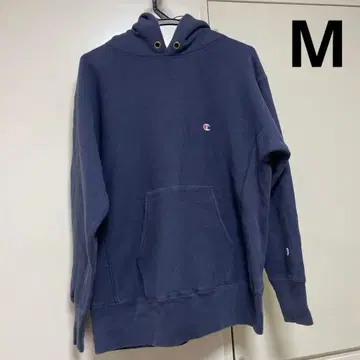 Champion 리버스 위브 맨투맨 풀오버 후드티 M 네이비