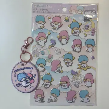 산리오 리틀트윈스타 키키라라 씰 자수 패치 키링