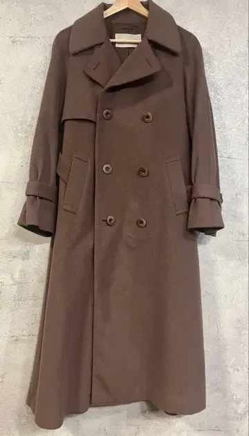 cocodeal 울 트렌치 디자인 롱 코트 로즈 브라운