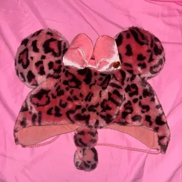디즈니 팬캡 미니 핑크 레오파드 무늬 비쥬 포함