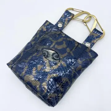 [컨디션 최상] 핸드백 카모플라주 카모 패턴 네이비