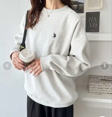 U.S. POLO ASSN. 원포인트 자수 피치 속기모 맨투맨