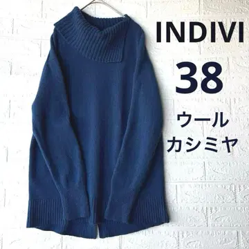 [ 새상품급 ] INDIVI 인디비 울 캐시미어 오프 터틀 니트