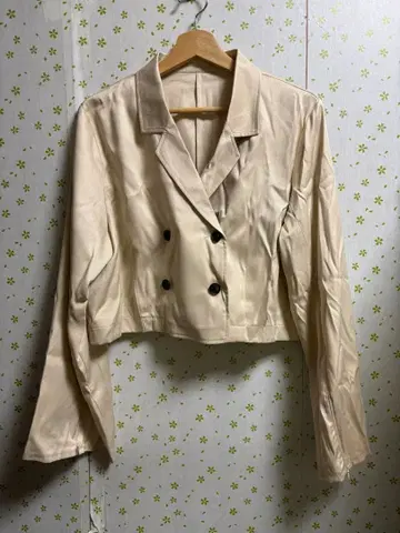 3L 사이즈 베이지 더블 버튼 테일러드 자켓
