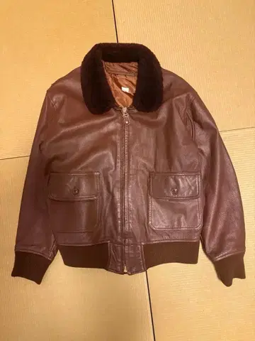 [90s 빈티지] G1 천연 가죽 플라이트 자켓 옷깃 보아 퀼팅