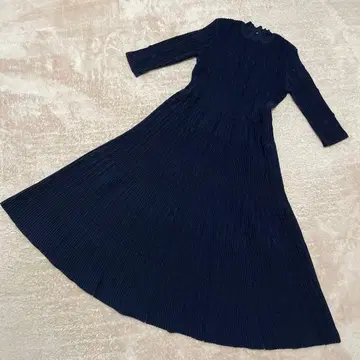 CELFORD 네이비 7부 소매 롱 원피스