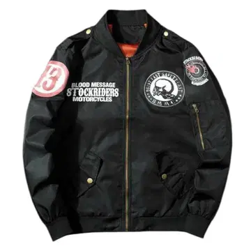 미사용 Blood Message 블랙 MA-1 자켓 스카잔