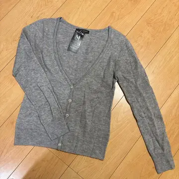 미슈마슈 그레이 V넥 가디건 M