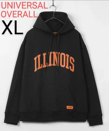 UNIVERSAL OVERALL 칼리지 로고 오버 사이즈 풀 후드티