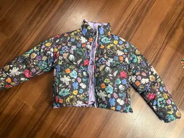 꽃무늬 숏 다운 자켓