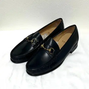 [ 미사용 ] REGAL 리갈 블랙 가죽 비트 로퍼 골드 금장 장식