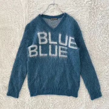 BLUE BLUE 긴팔 니트 V넥 울 혼방 일본제